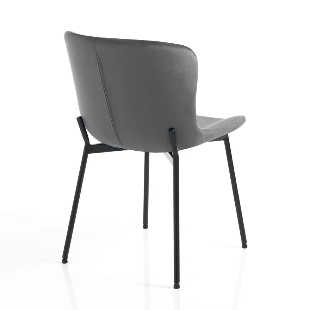 Viadurini Living Moderne Stühle-Set mit 4 Stoffstühlen und neigbaren Füßen – Dentice