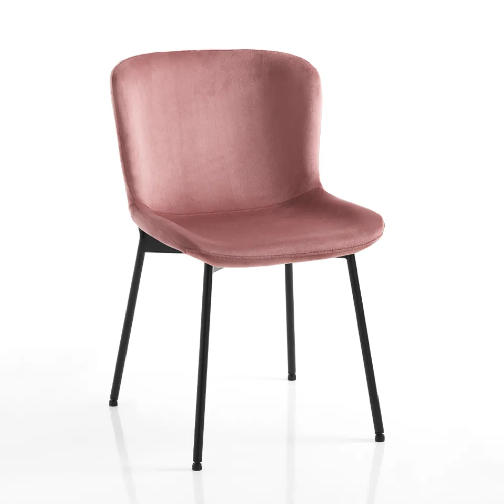 Viadurini Living Moderne Stühle-Set mit 4 Stoffstühlen und neigbaren Füßen – Dentice