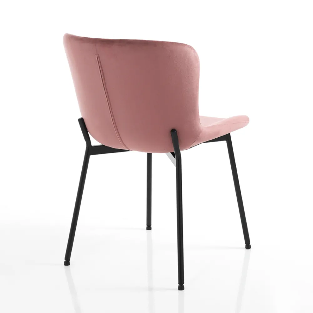 Viadurini Living Moderne Stühle-Set mit 4 Stoffstühlen und neigbaren Füßen – Dentice