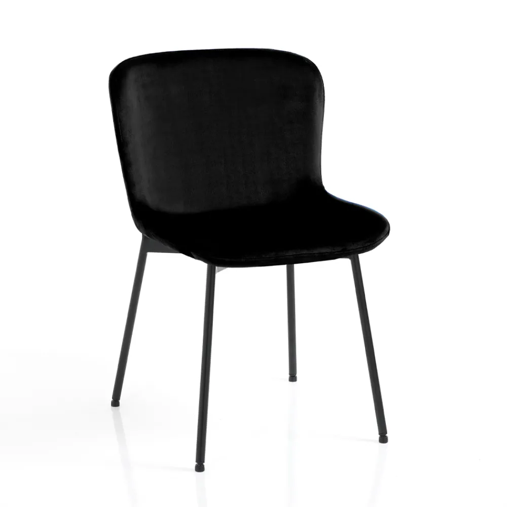 Viadurini Living Moderne Stühle-Set mit 4 Stoffstühlen und neigbaren Füßen – Dentice