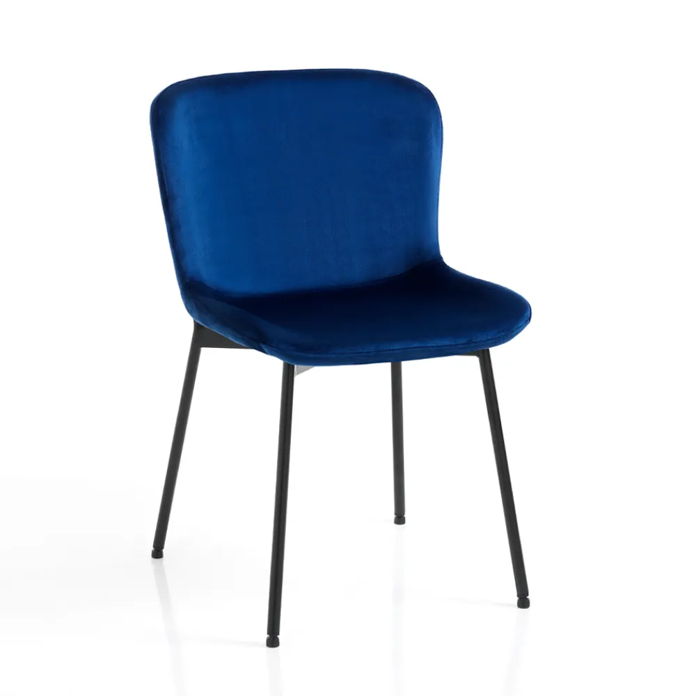 Viadurini Living Moderne Stühle-Set mit 4 Stoffstühlen und neigbaren Füßen – Dentice