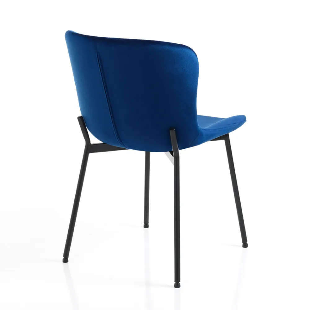 Viadurini Living Moderne Stühle-Set mit 4 Stoffstühlen und neigbaren Füßen – Dentice