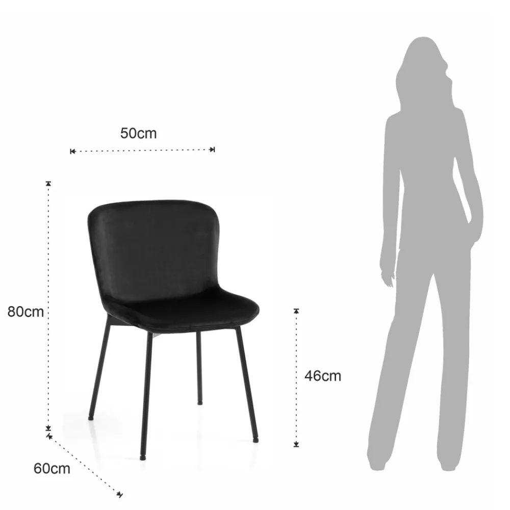 Viadurini Living Moderne Stühle-Set mit 4 Stoffstühlen und neigbaren Füßen – Dentice