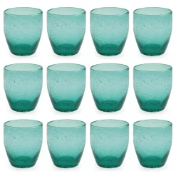 Viadurini Kitchen Gläser Set-Set mit 12 Wassergläsern aus farbigem mundgeblasenem Glas - Guerrero