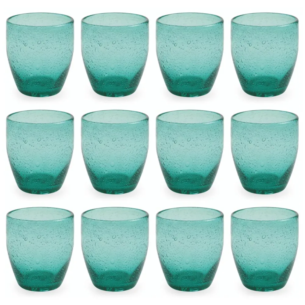 Viadurini Kitchen Gläser Set-Set mit 12 Wassergläsern aus farbigem mundgeblasenem Glas - Guerrero