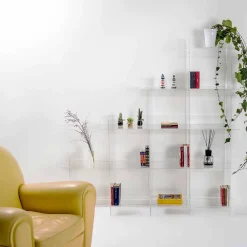 Viadurini Living Moderne Design Bücherregale-Sfera3 transparentes Wand Bücherregal L180 x H180 x P30 cm, hergestellt in Italien