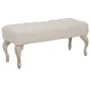 Viadurini Living Moderne Wohnzimmerbank-Shabby Chic Bank aus Holz mit Sitz aus gestepptem Stoff - Rocchetta