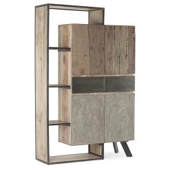 Viadurini Living Sideboards-Sideboard 4 Türen 2 Schubladen aus Mangoholz und Stahl Homemotion - Signorino