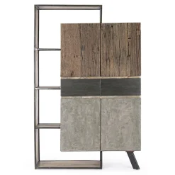 Viadurini Living Sideboards-Sideboard 4 Türen 2 Schubladen aus Mangoholz und Stahl Homemotion - Signorino