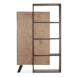 Viadurini Living Sideboards-Sideboard 4 Türen 2 Schubladen aus Mangoholz und Stahl Homemotion - Signorino