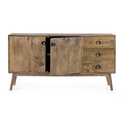 Viadurini Living Sideboards-Sideboard 2 Türen 3 Schubladen im Vintage-Stil Mangoholz - Desiderio