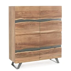 Viadurini Living Sideboards-Sideboard 4 Türen Akazienholz Naturalistic Homemotion - Maramero