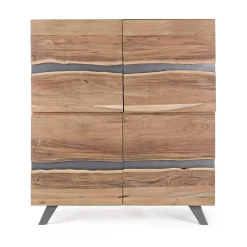 Viadurini Living Sideboards-Sideboard 4 Türen Akazienholz Naturalistic Homemotion - Maramero