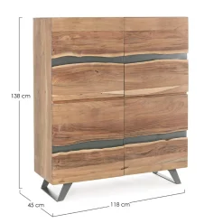 Viadurini Living Sideboards-Sideboard 4 Türen Akazienholz Naturalistic Homemotion - Maramero