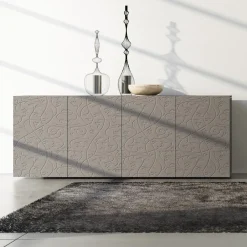 Viadurini Living Sideboards-Sideboard 4 Türen aus schlammlackiertem MDF mit Flachrelief Made in Italy - Lolla