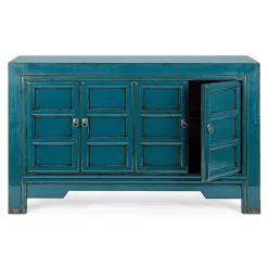 Viadurini Living Sideboards-Sideboard 4 Türen in Blue Elm Wood Design Vintage Homemotion - Konan