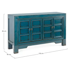 Viadurini Living Sideboards-Sideboard 4 Türen in Blue Elm Wood Design Vintage Homemotion - Konan