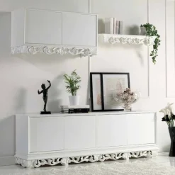 Viadurini Living Sideboards-Sideboard 4 türig in matt weiß Ray