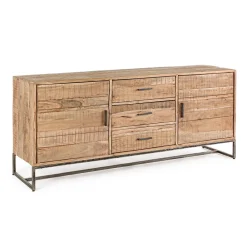 Viadurini Living Sideboards-Sideboard aus Akazienholz und Stahl 2 Türen und 3 Schubladen Homemotion - Aimune