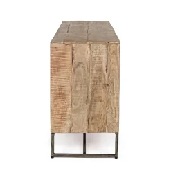 Viadurini Living Sideboards-Sideboard aus Akazienholz und Stahl 2 Türen und 3 Schubladen Homemotion - Aimune