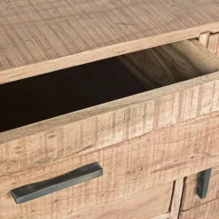 Viadurini Living Sideboards-Sideboard aus Akazienholz und Stahl 2 Türen und 3 Schubladen Homemotion - Aimune