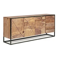 Viadurini Living Sideboards-Sideboard aus Akazienholz und Stahl 3 oder 4 Türen Homemotion - Cristoforo