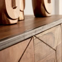 Viadurini Living Sideboards-Sideboard aus Akazienholz und Stahl 3 oder 4 Türen Homemotion - Cristoforo