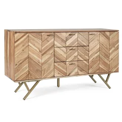 Viadurini Living Sideboards-Sideboard aus Akazienholz mit 2 Türen und 3 Schubladen Design Homemotion - Carla