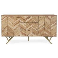 Viadurini Living Sideboards-Sideboard aus Akazienholz mit 2 Türen und 3 Schubladen Design Homemotion - Carla