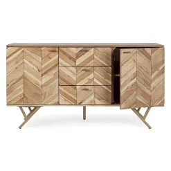 Viadurini Living Sideboards-Sideboard aus Akazienholz mit 2 Türen und 3 Schubladen Design Homemotion - Carla