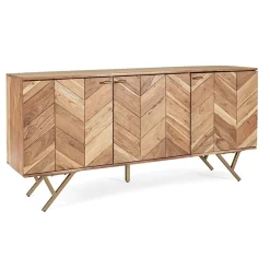 Viadurini Living Sideboards-Sideboard aus Akazienholz 3 Türen Ethnisches Design Homemotion - Carla