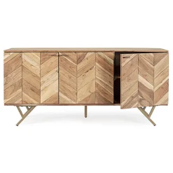 Viadurini Living Sideboards-Sideboard aus Akazienholz 3 Türen Ethnisches Design Homemotion - Carla