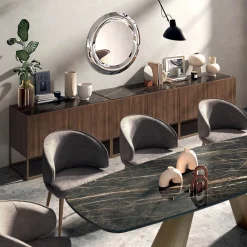 Viadurini Living Sideboards-Sideboard aus Canaletto-Walnussfurnier, hergestellt in Italien – Salerno