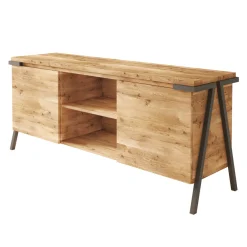 Viadurini Living Anrichte-Sideboard aus Eichenholz und Metall mit 2 Türen und offenem Fach Made in Italy - Jennifer