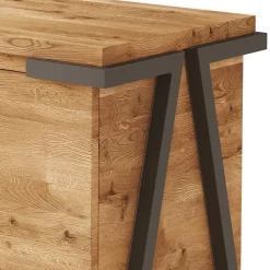 Viadurini Living Anrichte-Sideboard aus Eichenholz und Metall mit 2 Türen und offenem Fach Made in Italy - Jennifer