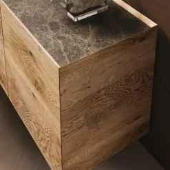 Viadurini Living Anrichte-Sideboard aus Holz mit 3 Türen mit Sockel aus gehärtetem Kristall Made in Italy - Soraya