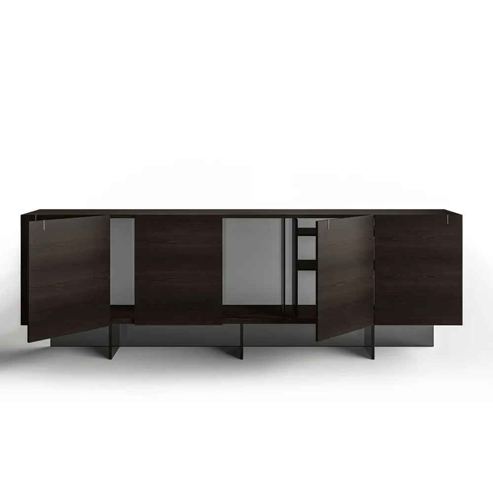 Viadurini Living Sideboards-Sideboard aus Holz mit Glasstruktur Made in Italy - Azuki