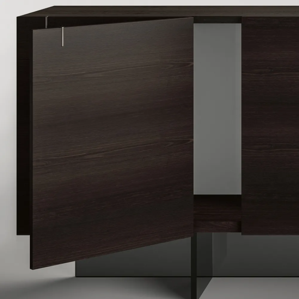 Viadurini Living Sideboards-Sideboard aus Holz mit Glasstruktur Made in Italy - Azuki