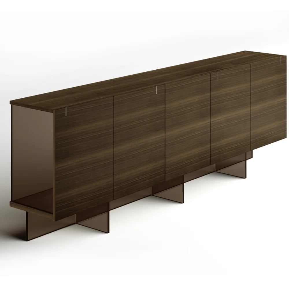 Viadurini Living Sideboards-Sideboard aus Holz mit Glasstruktur Made in Italy - Azuki