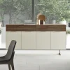 Viadurini Living Sideboards-Sideboard aus ökologischem Holz mit 4 Türen mit Schubladen und Eschenplatte - Tamara