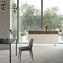 Viadurini Living Sideboards-Sideboard aus ökologischem Holz mit 4 Türen mit Schubladen und Eschenplatte - Tamara