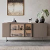 Viadurini Living Sideboards-Sideboard aus ökologischem Holz, Glas und Metall für 4-türiges Luxus-Wohnzimmer - Bruno
