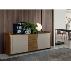 Viadurini Living Sideboards-Sideboard aus lackiertem Holz 2 Türen 3 Schubladen Curvilinear Italian Design - Celio