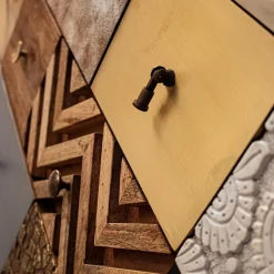 Viadurini Living Sideboards-Sideboard aus Mangoholz 2 Türen 4 Schubladen Ethnischer Stil Homemotion - Aurier