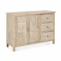 Viadurini Living Anrichte-Sideboard aus Mangoholz mit hand eingelegten Dekorationen - Zotto