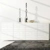 Viadurini Living Sideboards-Sideboard aus matt weiß lackiertem MDF mit verzierten Türen Made in Italy - Chicago