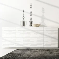 Viadurini Living Sideboards-Sideboard aus matt weiß lackiertem MDF mit verzierten Türen Made in Italy - Chicago