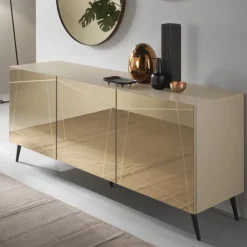 Viadurini Living Sideboards-Sideboard aus Melamin mit verspiegelten Türen Made in Italy - Ester
