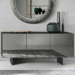 Viadurini Living Sideboards-Sideboard aus Melamin mit verspiegelten Türen Made in Italy - Ester