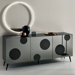 Viadurini Living Sideboards-Sideboard aus Melaminholz mit 3 Spiegeltüren Made in Italy - Lucinda